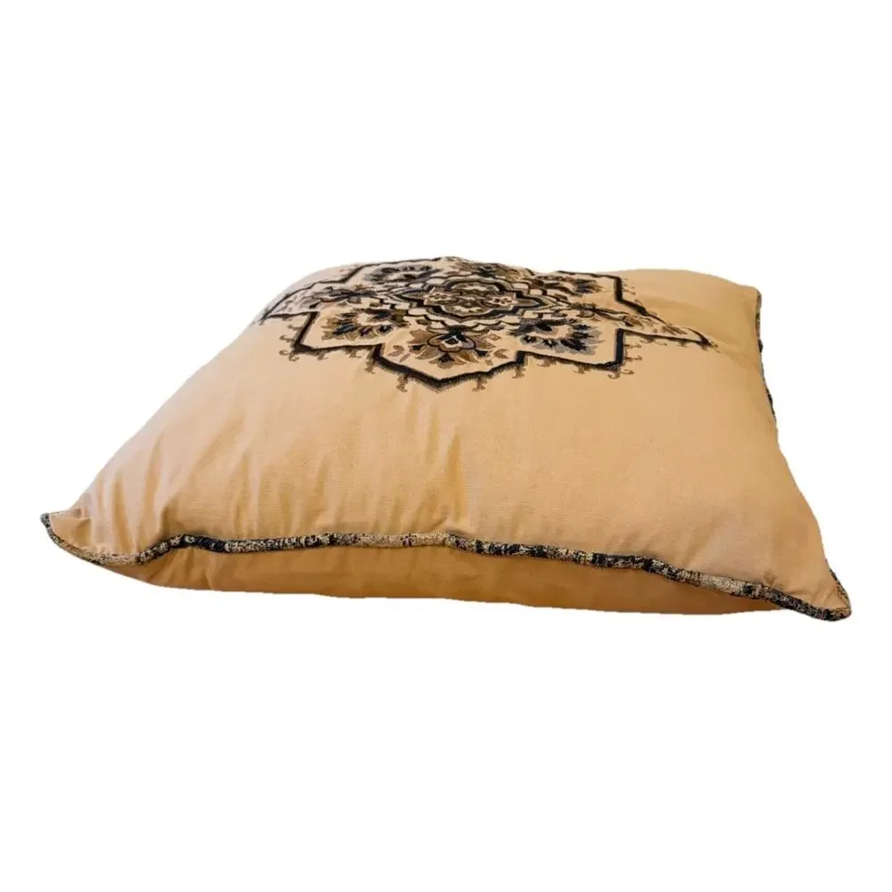 MADISON PARK Embroidered Throw Pillow With Piping 20” X 20” EUC 3588-20